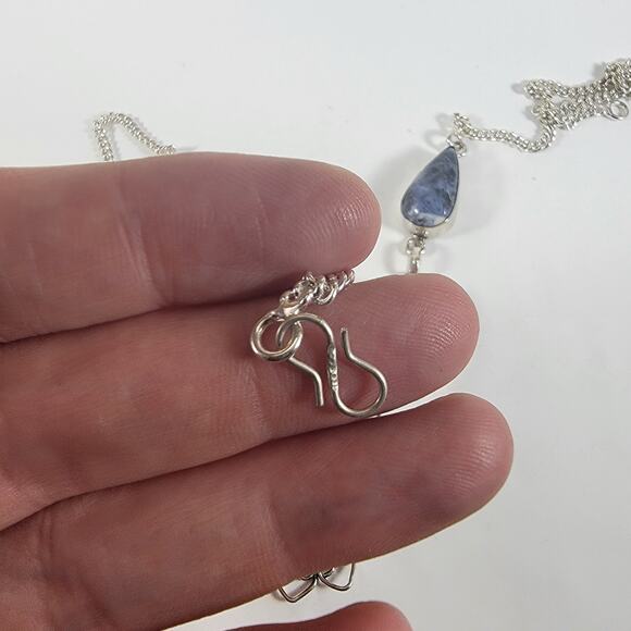 Unique Dendritic Agate Pendant Necklace Sterling Silver Handmade Artisan Jewelry - Picture 6 of 10